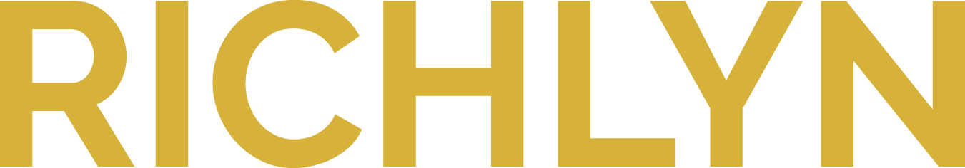 The image features the word "RICHLYN" in bold, black letters on a yellow background.